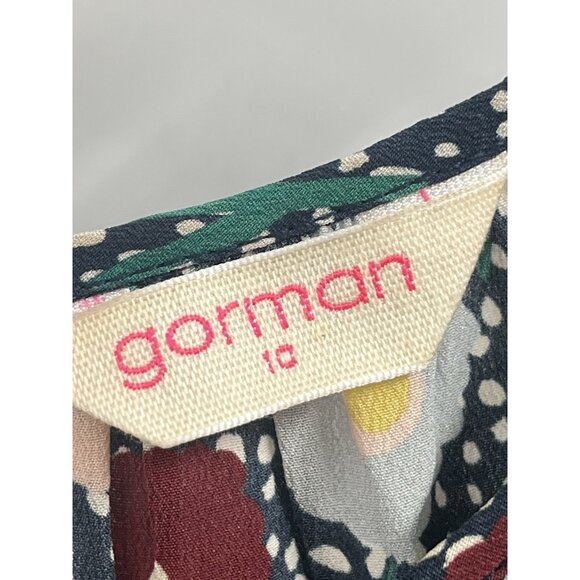 Gorman Daisy Silk Floral Long Sleeve Dress Sz 10 Colorful Whimsical Boho - Picture 4 of 7